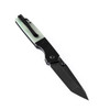 Kansept Warrior Folding Knife (KT1005Y4) - 3.47" D2 Stonewashed Black TiCn Tanto Point Blade, Jade G-10 Handle w/ Black Aluminum Bolster, Designed By Kim Ning