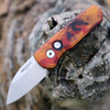 Pro-Tech Runt 5 "Del Fuego" Automatic (R5301-DF) - 1.9" MAGNACUT Stonewashed Wharncliffe Blade, Del Fuego Anodized Aluminum Handle