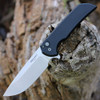 Pro-Tech Mordax Button Lock Foldign Knife (MX101) - 3.62" MAGNACUT Stonewash Blade, Black Aluminum Hanlde