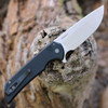 Pro-Tech Mordax Button Lock Foldign Knife (MX101) - 3.62" MAGNACUT Stonewash Blade, Black Aluminum Hanlde