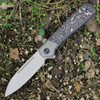 WEKNIFE Soothsayer Flipper  (WE200503) 3.48" CPM20CV Drop Point Plain Blade, Titanium and Aluminum Foil Carbon Fiber Handle