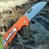 Demko Knives AD20.5 Shark Lock - 3.25" AUS-10A Stonewashed Shark Foot Blade, Orange Textured Grivory Handle
