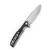 CIVIVI Voltaic (C20060-2) - 3.44" 14C28N Drop Point Bead Blasted Blade,  Stainless Steel With Black G10 Inlayed Handle