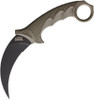 Cold Steel Steel Tiger Fixed Blade (CS49KSTDEBK) in Black AUS8A Karambit Plain Blade, Dark Earth Griv Ex Handle