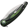 Shieldon Bulbasaur Folding Knife (9061G-M) 3.66 in Polished Sandvik 14C28N Drop Point Blade, Green and Black G-10 Handle