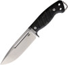 PMP Warthog (PMP033) 5" 440C Stonewashed Clip Point Plain Blade, Damascus Black and Brown G-10 Handle