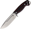 PMP Warthog (PMP034) 5" 440C Stonewashed Clip Point Plain Blade, Damascus Black and Red G-10 Handle