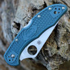 Spyderco Delica 4 K390 (C11FSK390)- 2.875" Bohler K390 Satin Serrated Blade, Blue FRN Handle