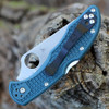 Spyderco Delica 4 K390 (C11FSK390)- 2.875" Bohler K390 Satin Serrated Blade, Blue FRN Handle