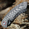 Red Horse Knife Works Hell Razor P Series (RH010)- 3.75in CPM-S35VN Black PVD Cleaver Plain Blade, Twill Carbon Fiber Handle