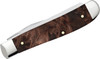 Case Mini Trapper 64062- Tru-Sharp Surgical Steel Clip and Wharncliffe Blades, Brown Maple Burl Wood Handle (6207W SS)