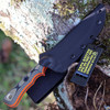 TOPS Muley Skinner (TPMSKIN01) 4.50" 154CM Stonewash Drop Point Plain Blade, Black Orange Tan G10 Handle