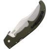 Cold Steel Folding Knife (CS62MGCODSW) 7.50 in Stonewash AUS10A Clip Point Plain Blade,Olive Drab G-10 Handle