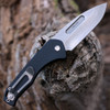 Medford Praetorian Swift Automatic  (MD206STD42AB) - 3.37" Tumbled CPM-S35VN Drop Point Plain Blade, Black  Aluminum Handle