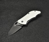 CMB Hippo Folding Knife (CMB05W) 2.99 in Black D2, White G-10 Handle