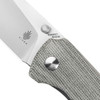 Kizer T1 (V3490C1) 3.25" 154CM Stonewash Drop Point Plain Blade, Green Canvas Micarta Handle