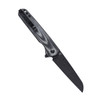 Kizer LP (K3610C1) 3.60" 154CM Blackwashed Reverse Tanto Plain Blade, Black Canvas Micarta Handle