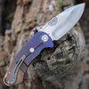 Medford Knife & Tool Theseus Frame Lock Knife (MD040STQ39A5) - 3.6" S45VN 5VN Tumbled Drop Point Blade, Bronze/Violet Fade Anodized Titanium Handle