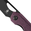 Kizer Genie (V4545C2) 3.4" 154CM Black Reverse Tanto Plain Blade, Red RichLite Handle
