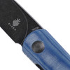 Kizer Feist (V3499C2) 2.80" 154CM Blackwashed Drop Point Plain Blade, Blue Denim Micarta Handle