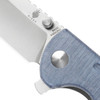 Kizer Justice (V4543N3) 3.75" Bohler N690 Satin Drop Point Plain Blade, Blue Demim Micarta Handle