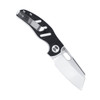 Kizer Mini Sheepdog (V3488C7) 2.63" 154CM Satin Sheepsfoot Plain Blade, Black and White G-10 Handle