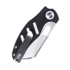 Kizer Mini Sheepdog (V3488C7) 2.63" 154CM Satin Sheepsfoot Plain Blade, Black and White G-10 Handle