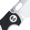Kizer C01C Mini Sheepdog Folding Knife (V3488C7) 2.63 in Satin 154 CM Sheepsfoot Blade, Black and White G-10 Handle