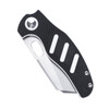 Kizer C01C Mini Sheepdog Folding Knife (V3488C7) 2.63 in Satin 154 CM Sheepsfoot Blade, Black and White G-10 Handle