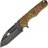 Wander Tactical Hurricane (WTK07RG) 4.5 Tanto Steel Plain Blade, Brown Handle