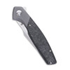 Kizer Grazioso (KI4572A1) 3.35" CPM-20CV Satin Drop Point Plain Blade, Gray Titanium Handle with a Black Carbon Fiber Inlay