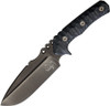 Wander Tactical Uro Tac (WTK09) 6" Grey D2 Drop Point Plain Blade, Black Sculpted Micarta Handle