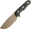 Wander Tactical Lynx (WTK03BE) 4.5" Dark Earth D2 Drop Point Plain Blade, Black Sculpted Micarta Handle