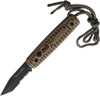 Colonial Knife Company Auto Ranger Button Lock(Col110) 4.25" Tanto Drop Point Partially Serrated Blade, tan Handle