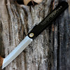 Higonokami Traditional Japanese style 3 5/8 in. steel blade, Black Stainless Steel Handle with Bamboo Etch