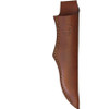 Karesuando Kniven Galten Exclusive Hunting Knife (KAR3509W) - 3.75 in Mirror Finish Sandvik 12C27 Drop Point Blade, Walnut and Reindeer Antler Handle - Brown Leather Belt Sheath