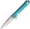 Rough Ryder Night Out Folding Knife (RR2255) 3.25 in Satin Stainless Steel Drop Point Blade, Teal Aluminum Handle