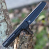 Arcform Darcform Slimfoot Folding (45146) - 3.5" Bohler M390 Black Sheepsfoot Blade, Black Titanium Framelock with Blue Fat Carbon