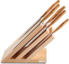 FELIX Solingen Olive 6-Piece Knife Block Set – Olive Wood Handles, Magnetic Block