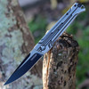 Kershaw Noventa 2060 folding knife profile view showing 3.3 inch two-tone black and satin D2 blade.