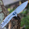 Kershaw Lucid Flipper (2036) 3.2 in 8Cr13MoV Stonewashed Clip Point Plain Blade, GFN Front Stainless Steel Back Handle