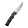 We Knife Evoke (WE21046-1) 3.48" Silver Bead Blasted CPM 20CV Clip Point Plain Blade, Black Titanium Handle