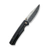 We Knife Evoke (WE21046-DS1) 3.48" Hakkapella Damasteel Clip Point Plain Blade, Black Titanium Handle