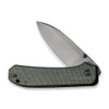 WE Knife Big Banter (21045-2) 3.69" in CPM 20CV Gray Stonewashed Drop Point Plain Blade, Green Canvas Micarta Handle