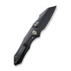 We Knife High-Fin Thumb Stud Knife (WE22005-1) 2.98" Black Stonewashed CPM-20CV Reverse Tanto Plain Blade, Black 6AL4V Titanium Handle