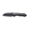 We Knife High-Fin Thumb Stud Knife (WE22005-1) 2.98" Black Stonewashed CPM-20CV Reverse Tanto Plain Blade, Black 6AL4V Titanium Handle