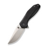 Civivi ODD 22 Flipper and Thumb Stud Knife (C21032-1) 2.97" Silver Bead Blasted 14C28N Plain Clip Point Blade, Black G10 Handle