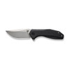 Civivi ODD 22 Flipper and Thumb Stud Knife (C21032-1) 2.97" Silver Bead Blasted 14C28N Plain Clip Point Blade, Black G10 Handle
