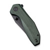 Civivi ODD 22 (C21032-2) 2.97" Black Stonewashed 14C28N Plain Clip Point Blade, Green Canvas Micarta Handle