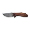 Civivi ODD 22 (C21032-DS1) 2.97" Black Hand Rubbed Damascus Plain Clip Point Blade, Cuibourtia Wood Handle